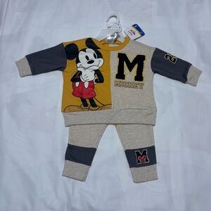 Disney Mickey Mouse Mustard and Gray Toddler Set